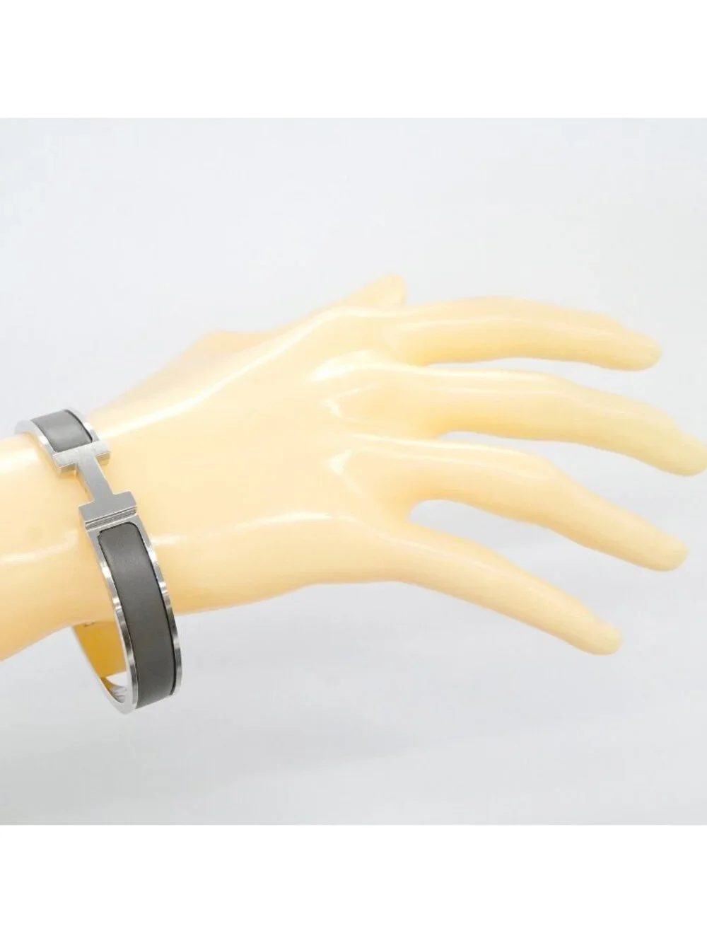 Hermes Bangle Clic HH Metal Silver Gray Bracelet